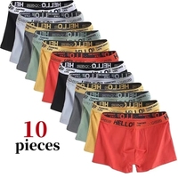 Sous-vêtements à la mode pour hommes 10 pièces/sous-vêtements à commande haute Boxer Shorts respirants doux pour hommes confortables Plus SizeL-4XL 1
